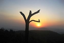 Magnolia Sunset Point in Netarhat offering breathtaking sunset views over scenic valleys and lush green forests.